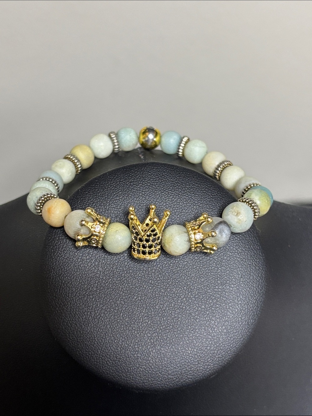 Beaded Crown Rhinestone Stretch Princess Queen Bracelet Gemstone